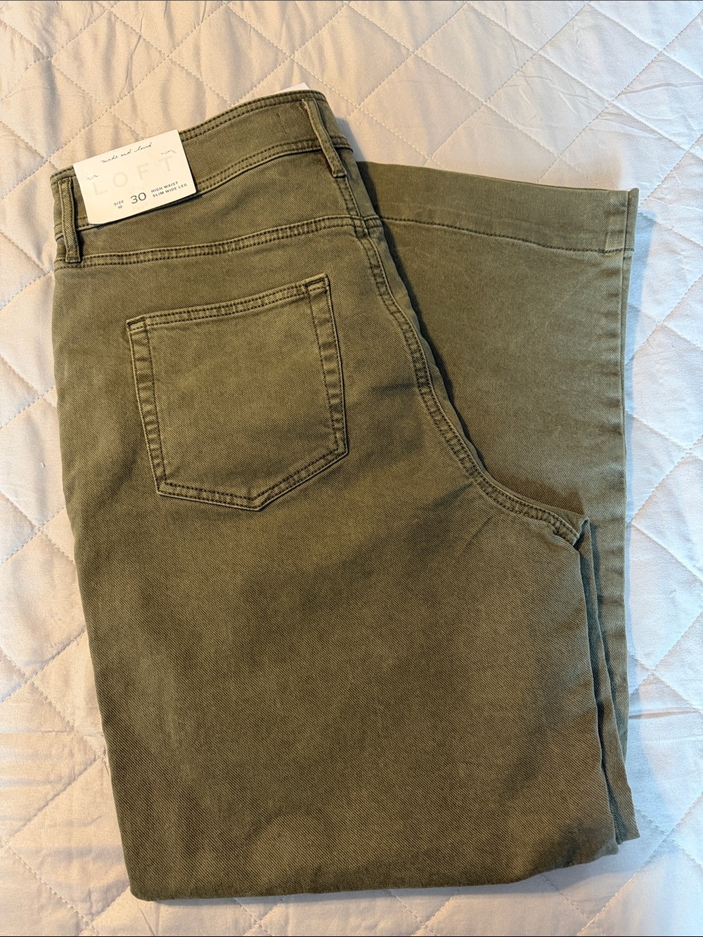 LOFT Women’s High-Rise Jeans in Olive Green (#0002)